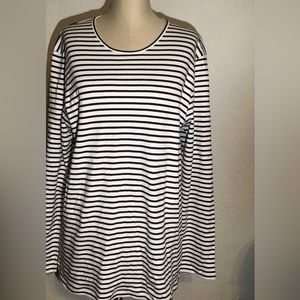 Wax long sleeve striped blouse size large